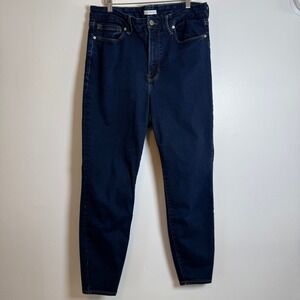 Good American High Rise Skinny Jeans Dark Wash Denim Women's Size 14 18